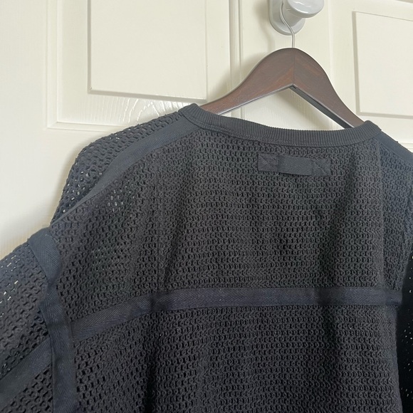 Maharishi Scrim Net Crew Mesh Sweatshirt along Sleeve Top Black XL - Picture 9 of 9